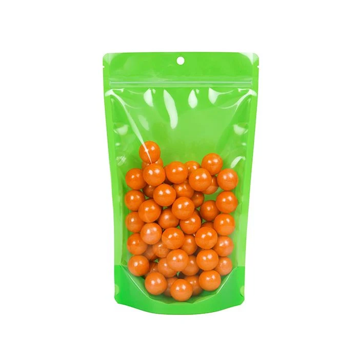 Stå upp påsar Transparent/Neon Green 17,2x8,9x28,6 cm (100 st) [ZBGN4GR]