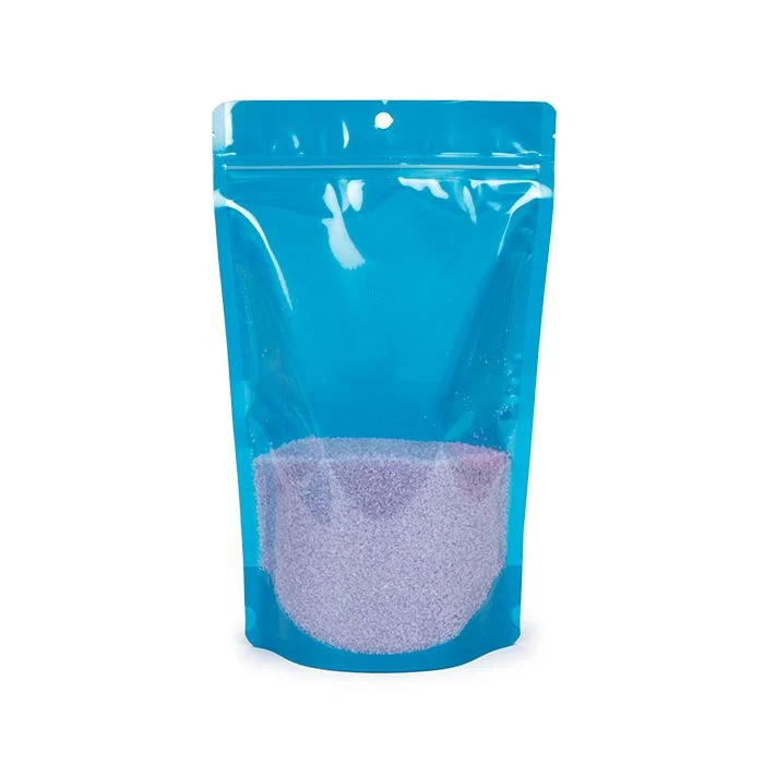 Stå upp påsar Transparent/Neon Blå 17,2x8,9x28,6 cm (100 st) [ZBGN4BL]