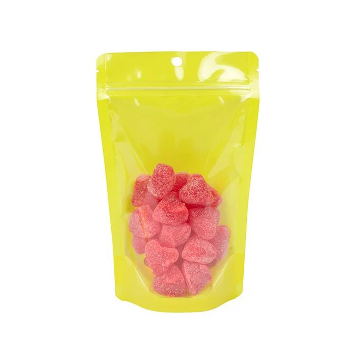 Stå upp påsar Transparent/Neon Yellow 13x7,9x20,6 cm (100 st) [ZBGN3YW]
