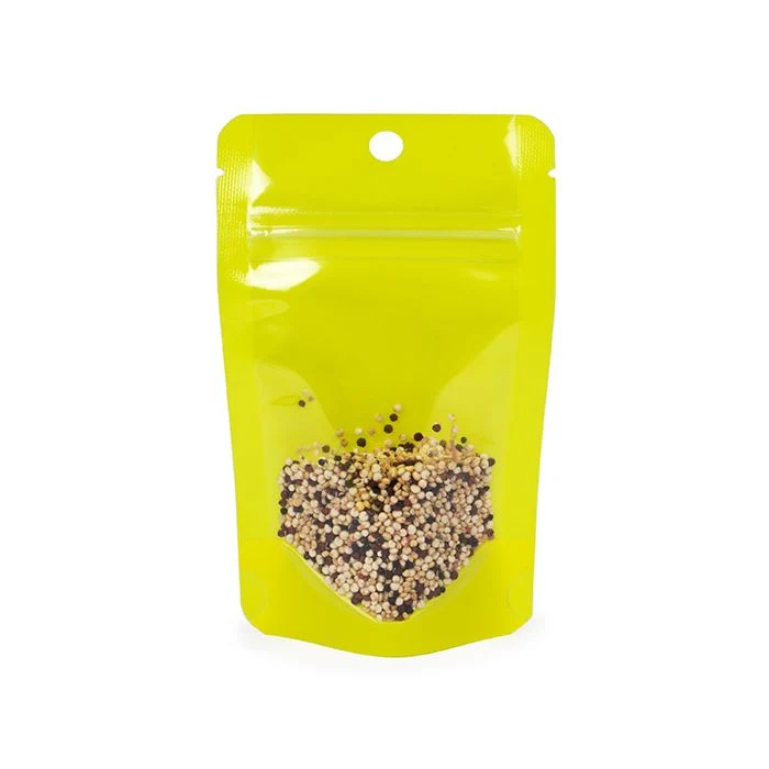Stå upp påsar Transparent/Neon Yellow 7,9x5,1x13 cm (100 st) [ZBGN1YW]