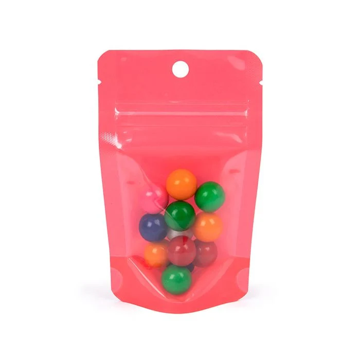 Stå upp påsar Transparent/Neon Watermelon 7,9x5,1x13 cm (100 st) [ZBGN1W]