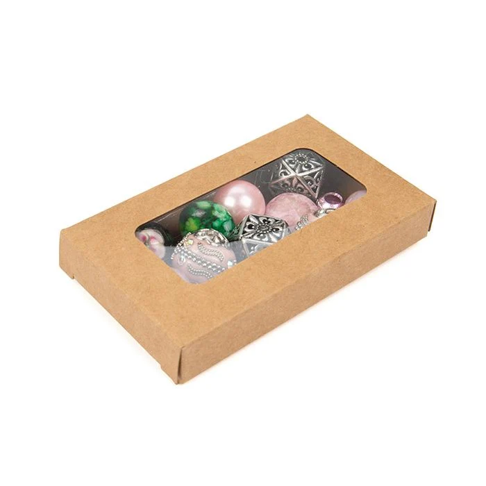 Lådor Kraft med fönster 5,4x1,3x9,2 cm (25 st) [WKRG288]
