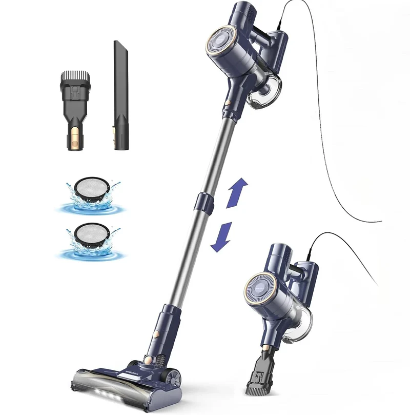 YISORA Corded Stick Vacuum Cleaner 6-in-1 – 600W, 23KPa, Hard Floor & Carpet