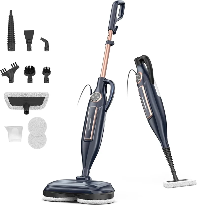 Devoac VM6 Steam Mop 10-in-1 – 1300W Rotating Mop Pad, LED, 330ml Tank, Hardwood & Laminate