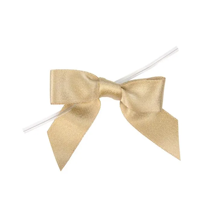 Bågar förbundna Metallic Champagne 8,9 cm (25 st) [MBOWC]