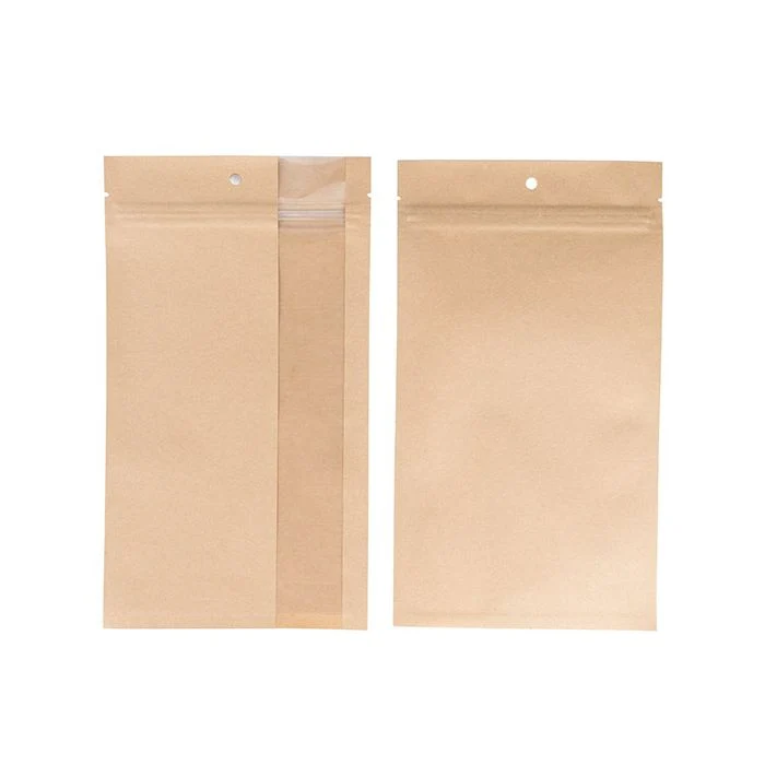 Blixtlåspåsar Kraft med vertikalt fönster12,7x20,8 cm (100 st) [HZBV6K]