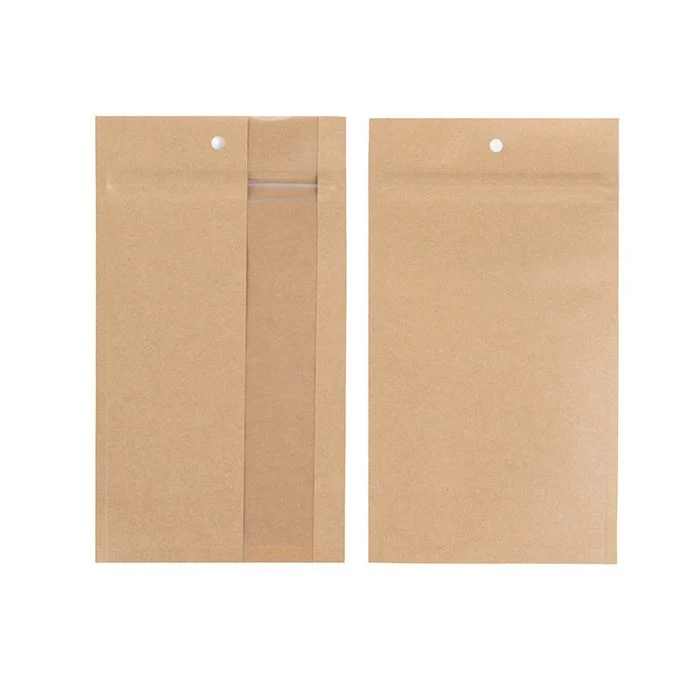 Blixtlåspåsar Kraft med vertikalt fönster10,2x16,5 cm (100 st) [HZBV5K]