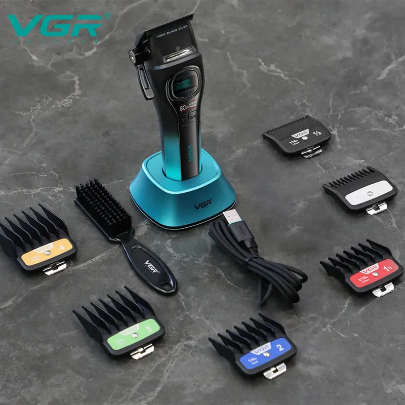 VGR V-888C Brushless Motor Cordless Hair Clipper – 7000-8000RPM, 2500mAh, 150min, Wet/Dry, Barber Trimmer