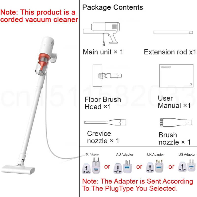 Xiaomi MIJIA Wired Handheld Vacuum Cleaner – 16kPa Suction, 0.5L Visual Dust Cup | Home Cleaning | EU/UK/AU