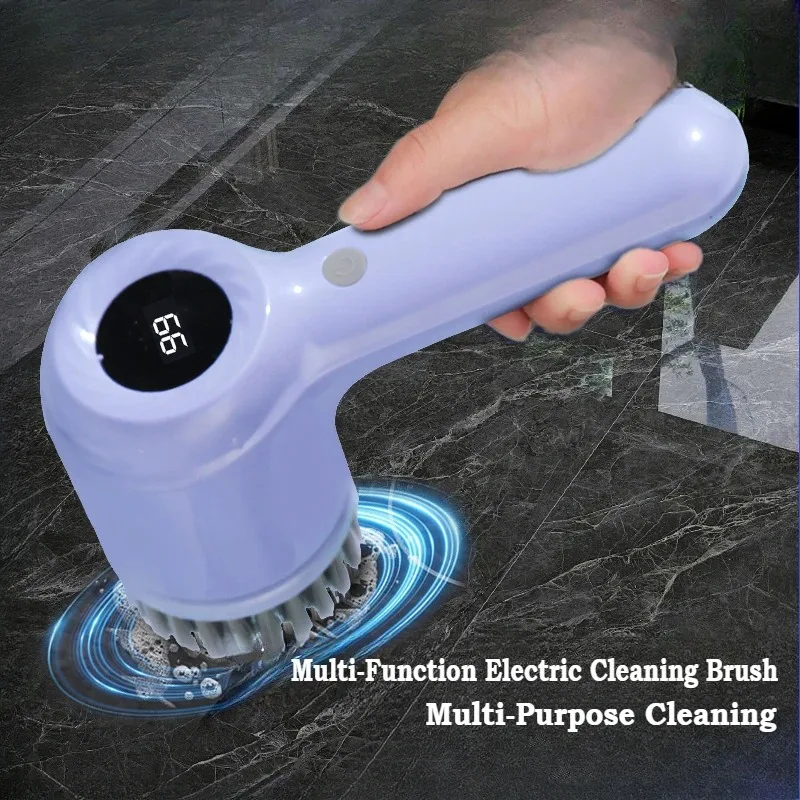 USB Rechargeable Electric Spin Scrubber – Multi-Surface Power Cleaning Brush for Kitchen & Bathroom