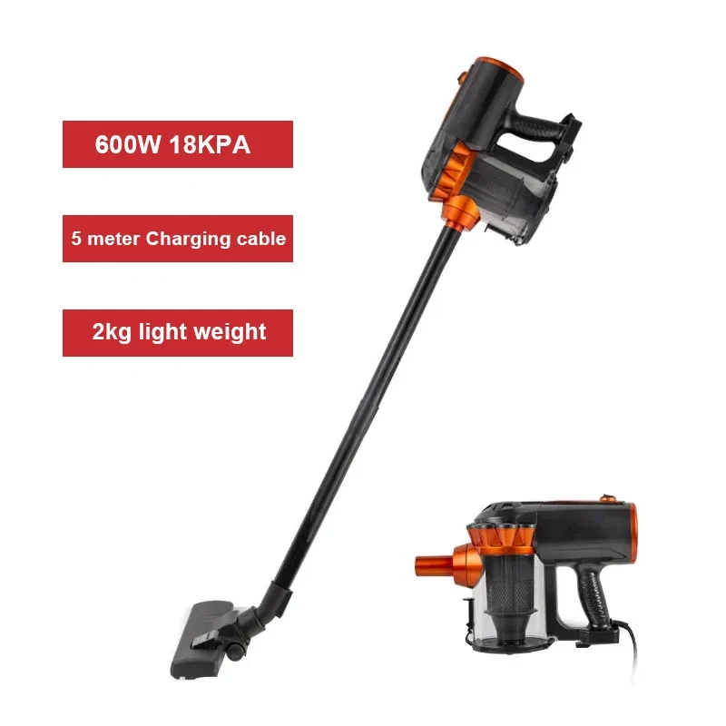 600W Wired Stick Vacuum Cleaner – 18kPa Suction, 5m Cable, 1.5L Dust Box | Multi-Surface | EU/US/UK/AU