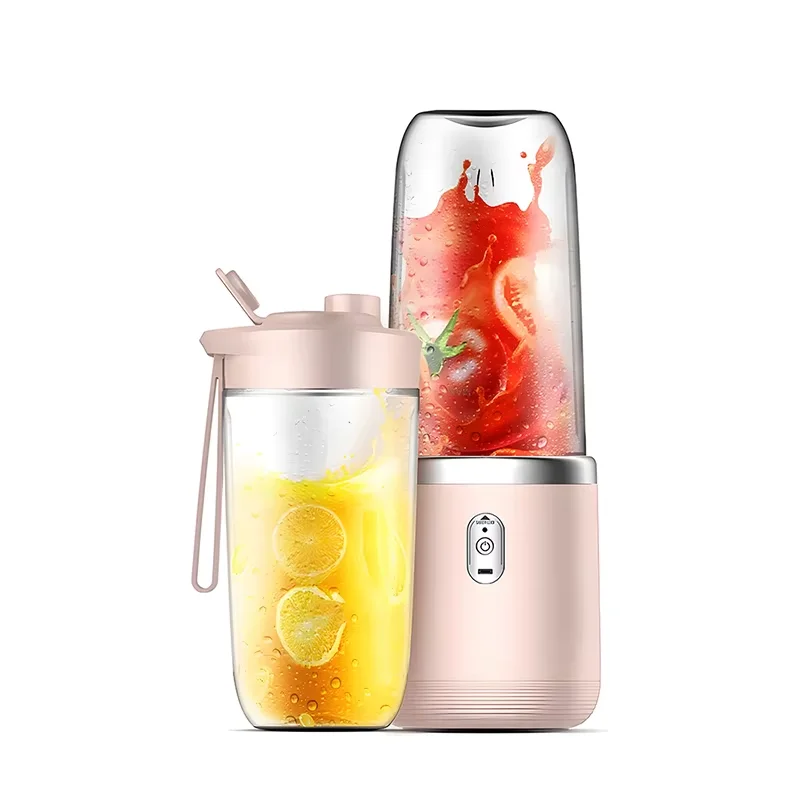 Portable Dual Cup Juicer Blender – USB Rechargeable Mini Smoothie Maker with Travel Lid
