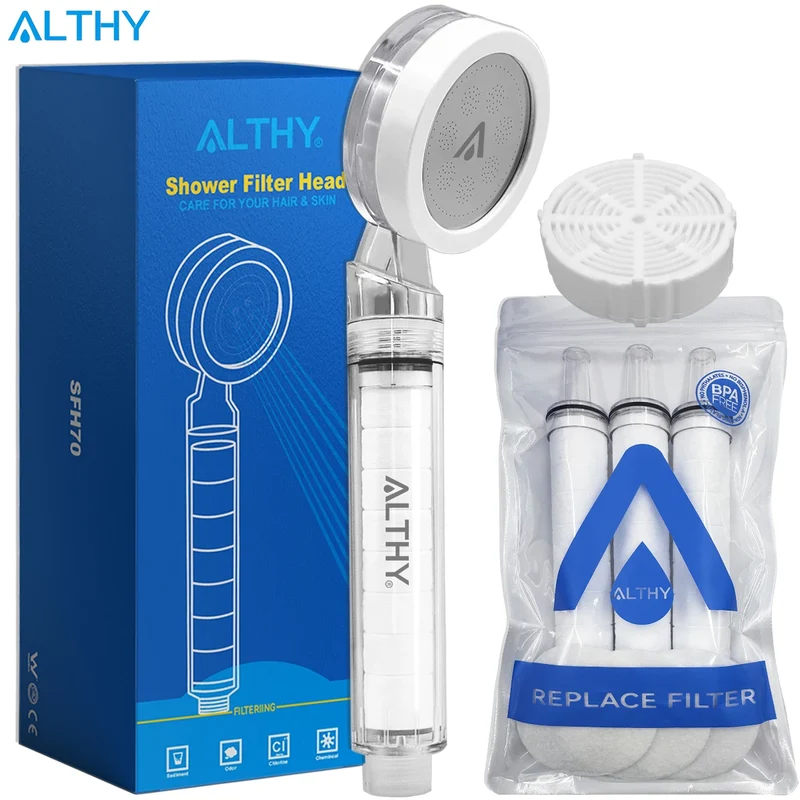 ALTHY High Pressure SPA Handheld Shower Head with Water Filter