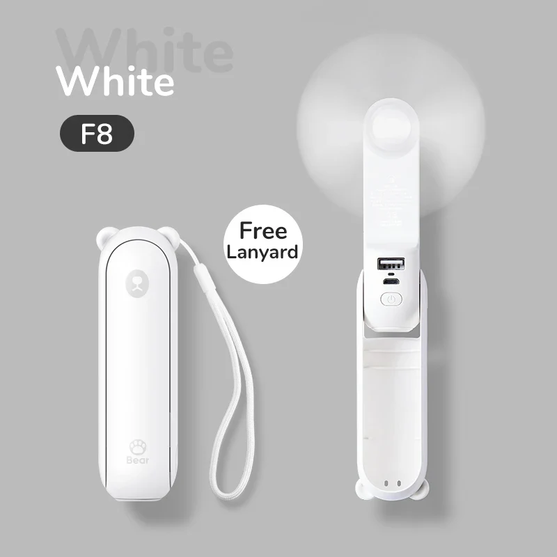 JISULIFE Portable Handheld Fan with Power Bank & Flashlight