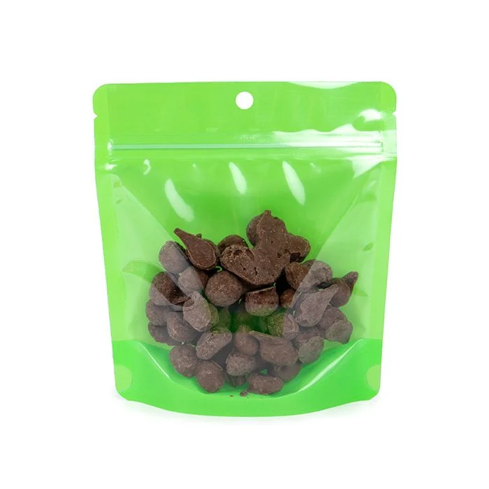 Stå upp påsar Neon Grön 15.9x6.4x14.6 cm med hängande hål (100 st) [ZBGNSHZGR]