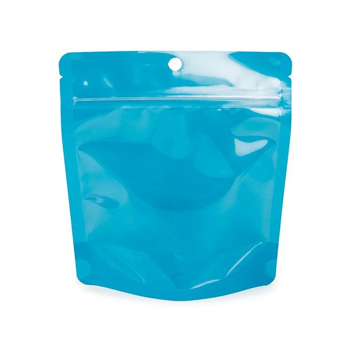 Stå upp påsar Neon Blå 15.9x6.4x14.6 cm med hängande hål (100 st) [ZBGNSHZBL]