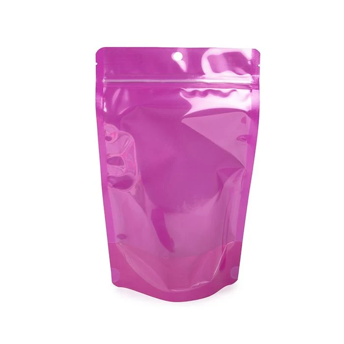 Stå upp påsar Neon Lila 14.9x8.9x23.2 cm med hängande hål (100 st) [ZBGN7PR]