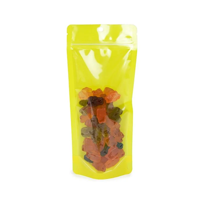 Stå upp påsar Neon Yellow 10.8x6x23.8 cm med hängande hål (100 st) [ZBGN1NYW]