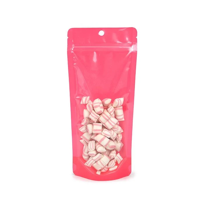 Stå upp påsar Neon Pink 10.8x6x23.8 cm med hängande hål (100 st) [ZBGN1NPK]