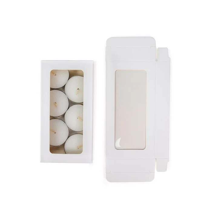 Vit presentförpackning es Window Box med fästa fönster 7x2,1x13,8 cm (25 st) [WKRGW315]