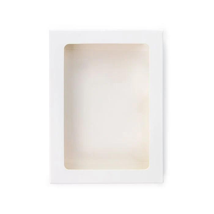 Vit presentförpackning es Window Box med fästa fönster 10,2x2,1x13,8 cm (25 st) [WKRGW313]