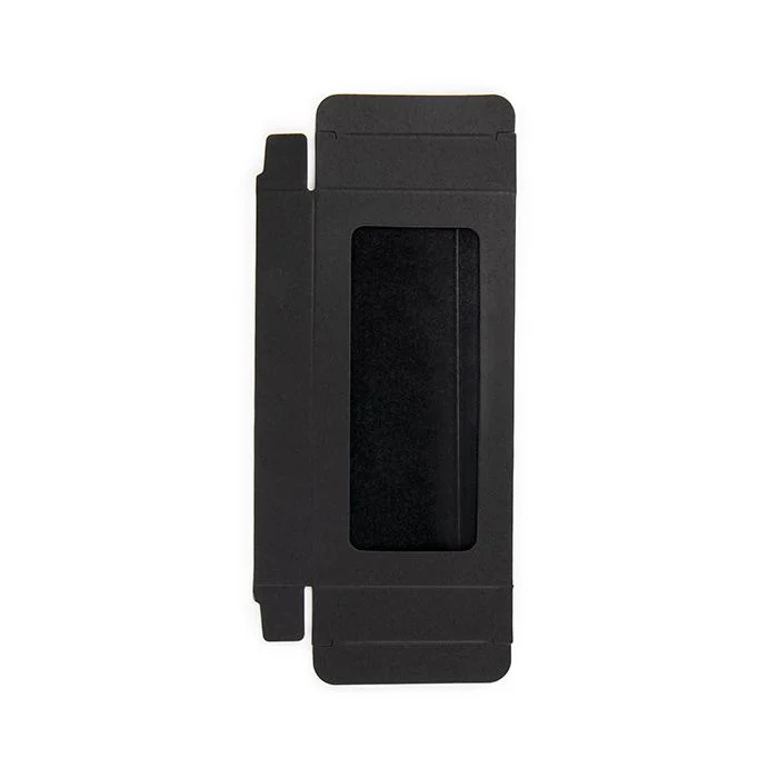 Svart presentförpackning es Window Box med fästa fönster 7x2,1x13,8 cm (25 st) [WKRGB315]