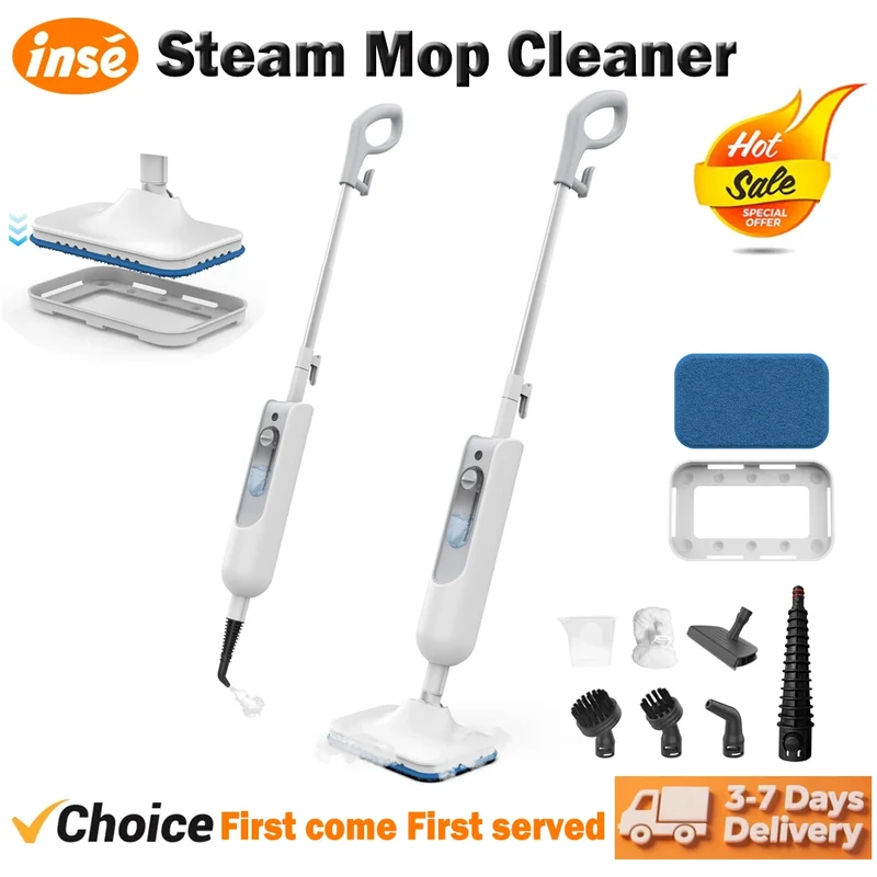INSE F2 6-in-1 Steam Mop – 1200W High-Temperature Steam Cleaner, 360ml Tank, for Hard Floors, Carpet & Kitchen