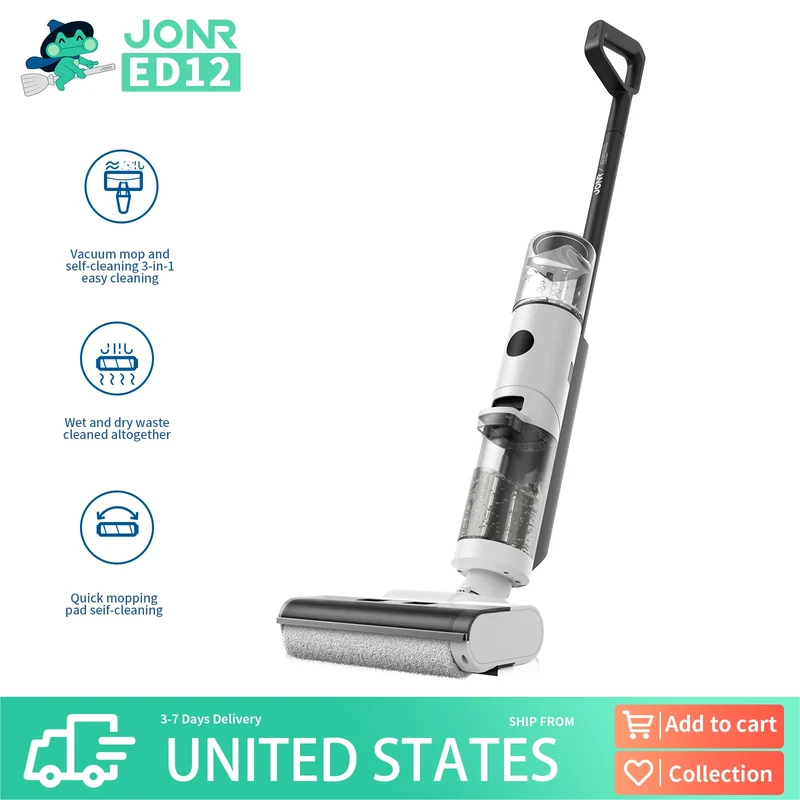 JONR ED12 Wet & Dry Smart Vacuum Mop – Wireless Floor Cleaner 200W