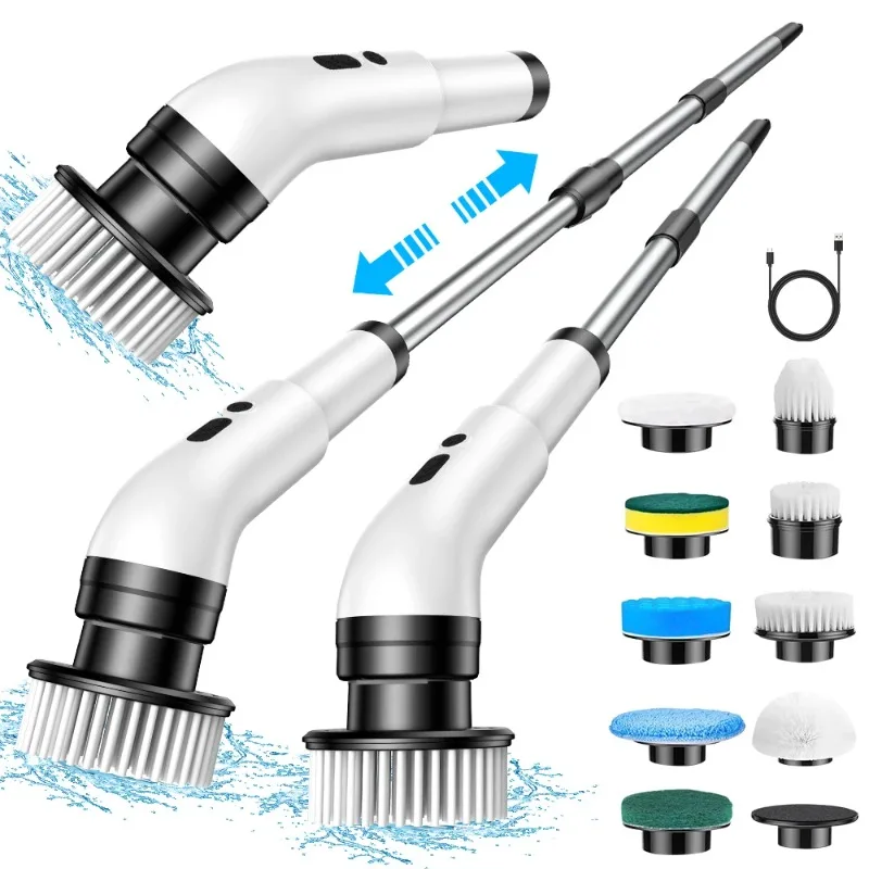 9-in-1 Multifunctional Electric Cleaning Brush – Telescopic Handle, Bathroom, Floor & Kitchen