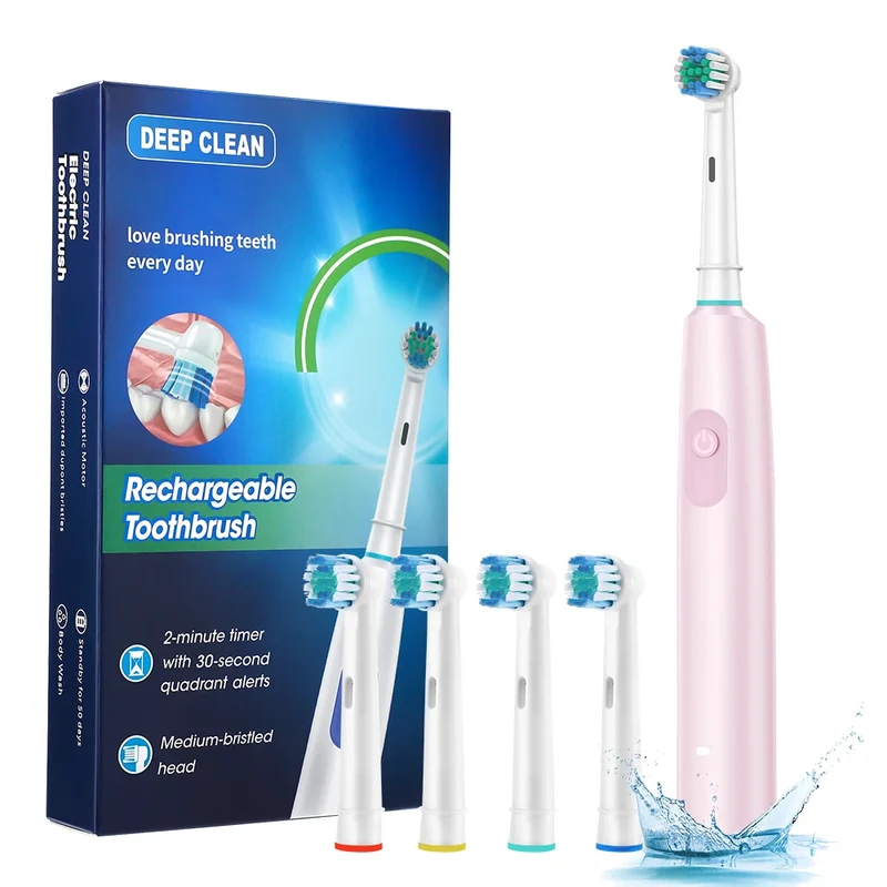 Sonic Electric Toothbrush – 5 Modes, 4 Replaceable Heads, Timer, Waterproof, Rechargeable Adult