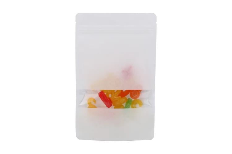Stå upp påsar Vit Kraft 13x7x20,5cm | 113 gram (100 st) [ZBGW3WK]