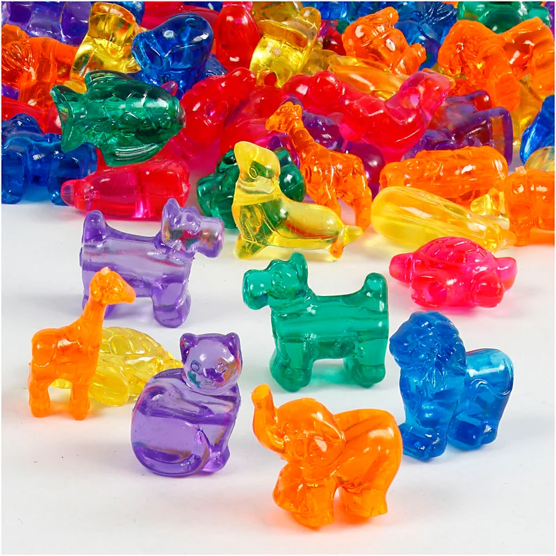 Figurpärlor, stl. 25 mm, Hålstl. 4 mm, ca. 220 st., mixade färger, 700 ml/ 1 burk [HOB-61825]