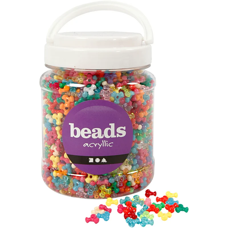 Snurrmix, Dia. 10 mm, Hålstl. 2 mm, ca. 2800 st., mixade färger, 385 g, 700 ml/ 1 burk [HOB-61776]