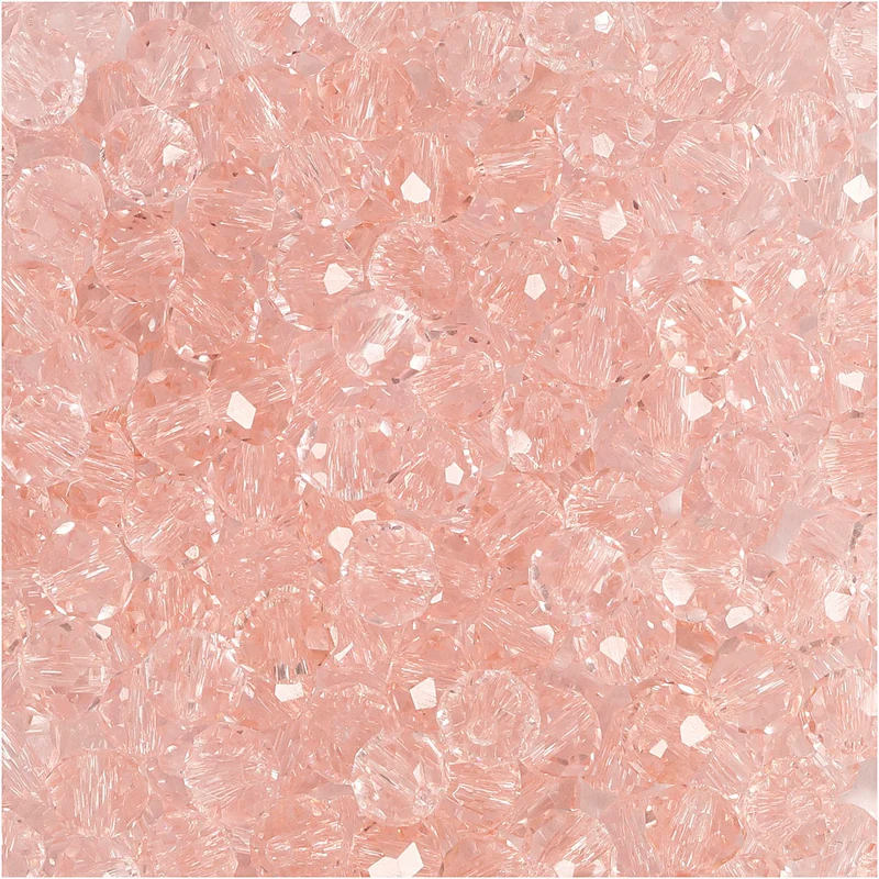 Facettpärlor, stl. 3x4 mm, Hålstl. 0,8 mm, rosa, 100 st./ 1 förp. [HOB-61666]
