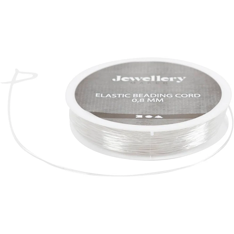 Elastisk smyckestråd, rund, tjocklek 0,8 mm, 10 m/ 1 rl. [HOB-615420]