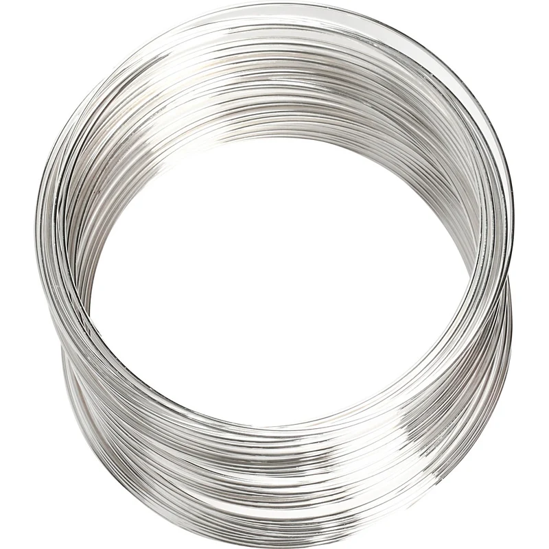 Memorywire, Dia. 6 cm, tjocklek 0,8 mm, ca. 11,5 m, försilvrad, 1 st. [HOB-61503]