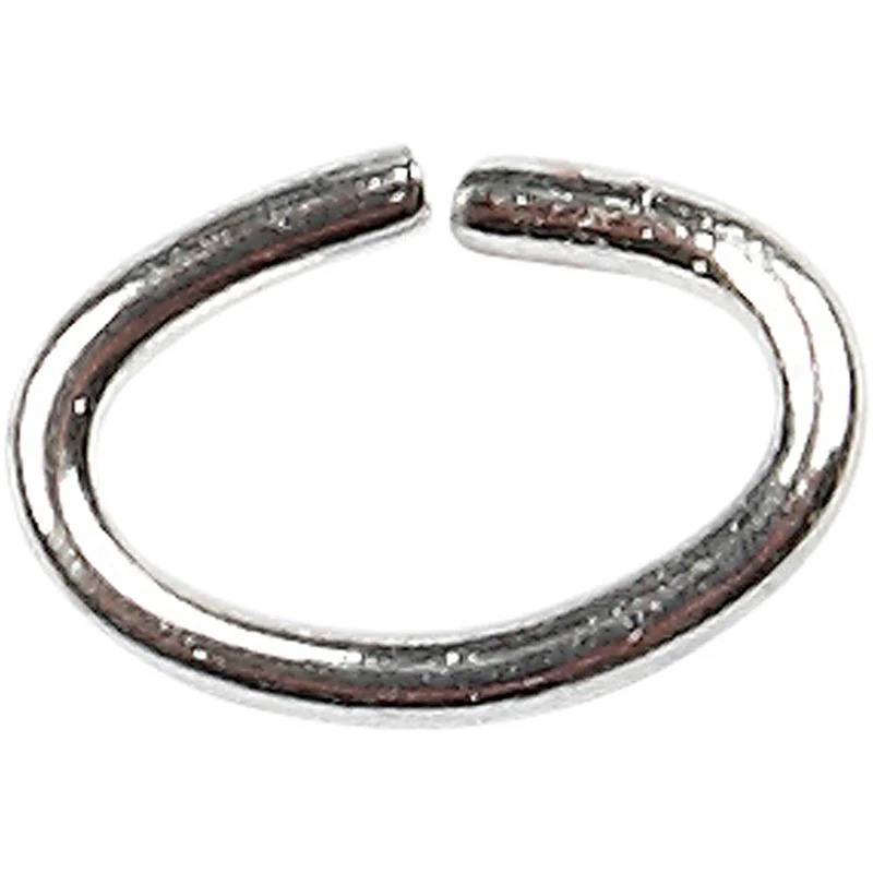 Ovala ringar, tjocklek 0,7 mm, försilvrad, 50 st./ 1 förp. [HOB-613750]