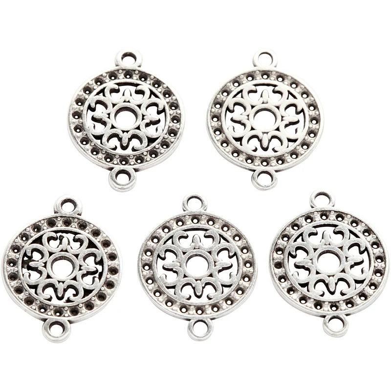 Smyckeberlock, Dia. 14 mm, Hålstl. 1,2 mm, försilvrad, 5 st./ 1 förp. [HOB-61173]