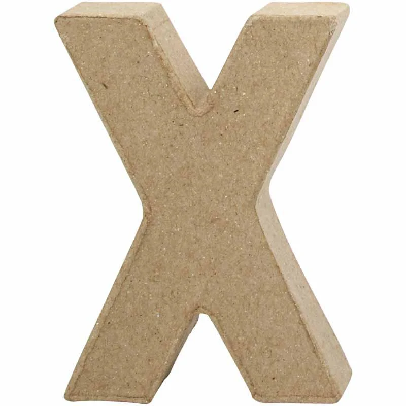 Pappbokstav, X, H: 10 cm, B: 7,6 cm, tjocklek 1,7 cm, 1 st. [HOB-26662]