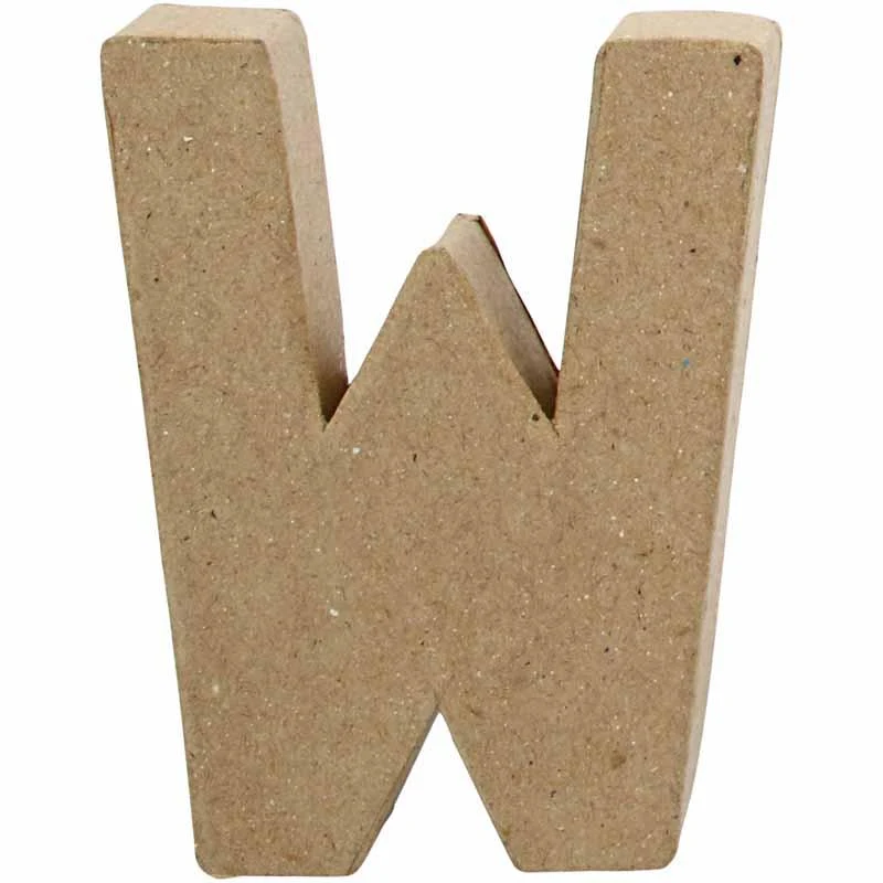 Pappbokstav, W, H: 10 cm, B: 8,3 cm, tjocklek 1,7 cm, 1 st. [HOB-26661]