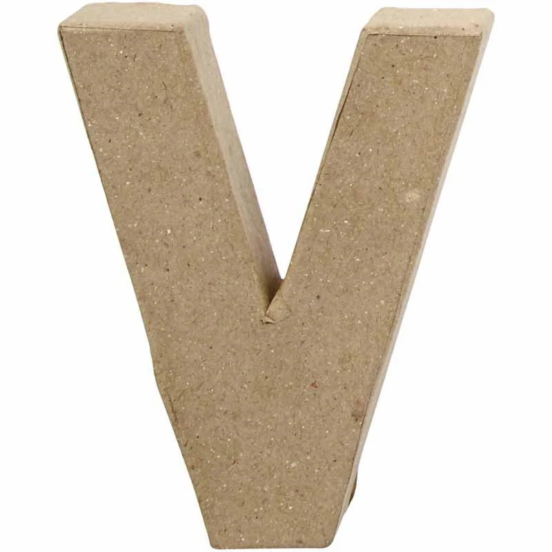 Pappbokstav, V, H: 10 cm, B: 8 cm, tjocklek 1,7 cm, 1 st. [HOB-26660]