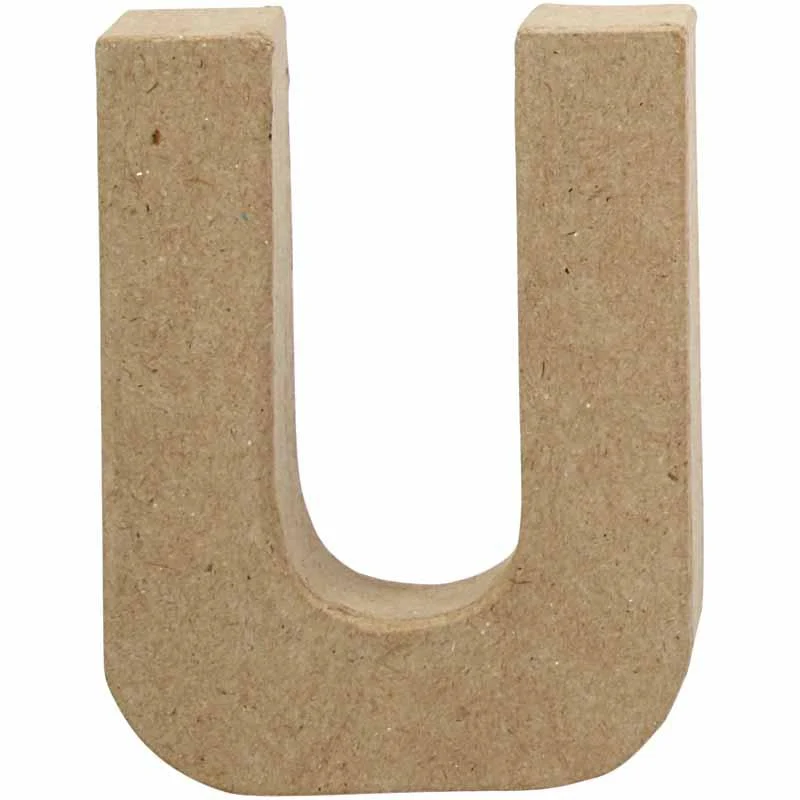 Pappbokstav, U, H: 10 cm, B: 8 cm, tjocklek 1,7 cm, 1 st. [HOB-26659]