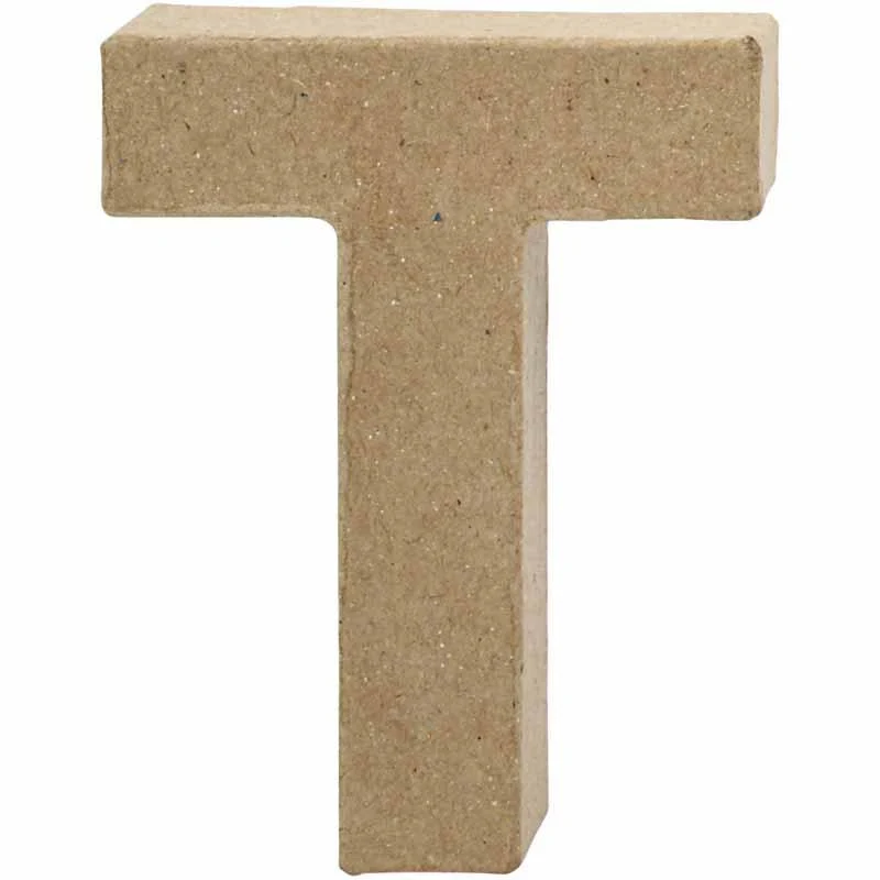 Pappbokstav, T, H: 10 cm, B: 7,8 cm, tjocklek 1,7 cm, 1 st. [HOB-26658]