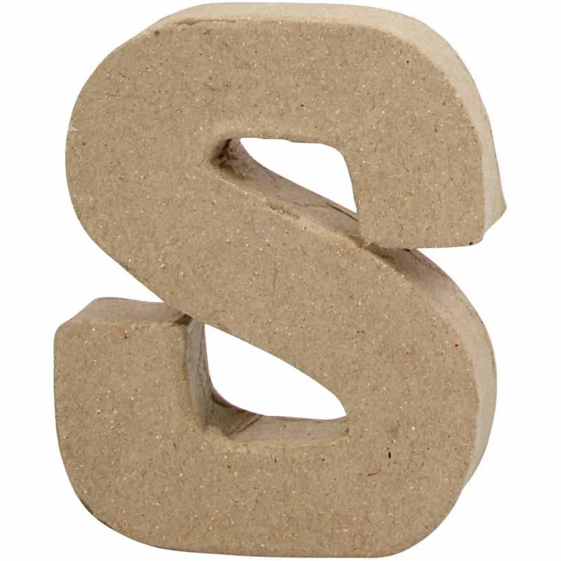 Pappbokstav, S, H: 10 cm, B: 8 cm, tjocklek 1,7 cm, 1 st. [HOB-26657]