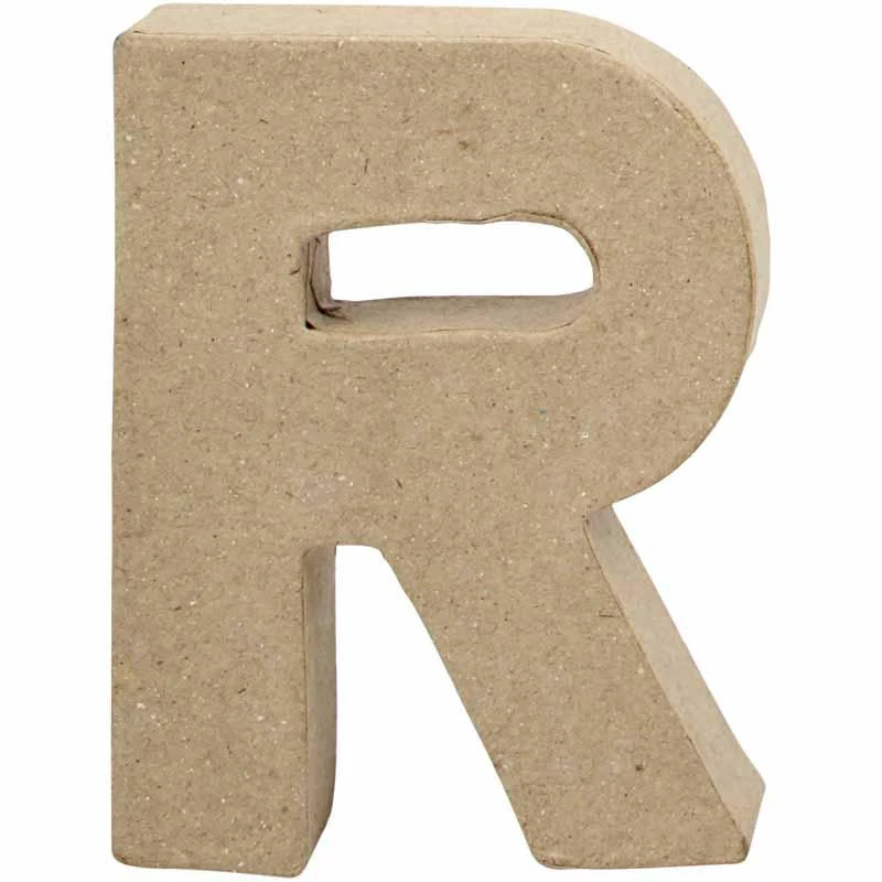 Pappbokstav, R, H: 10 cm, B: 7,5 cm, tjocklek 1,7 cm, 1 st. [HOB-26656]