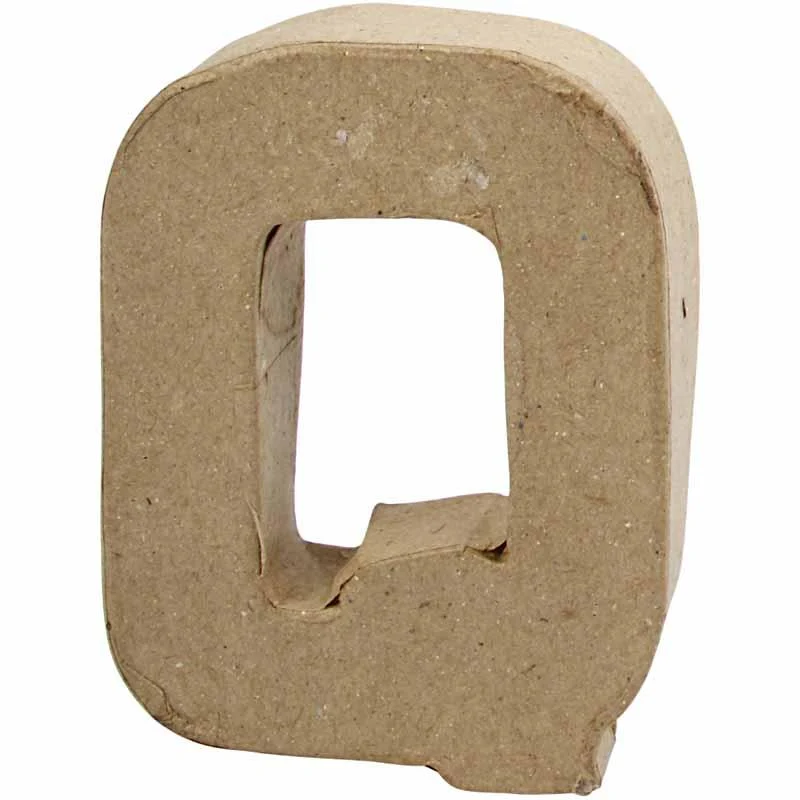 Pappbokstav, Q, H: 10 cm, B: 7,8 cm, tjocklek 1,7 cm, 1 st. [HOB-26655]
