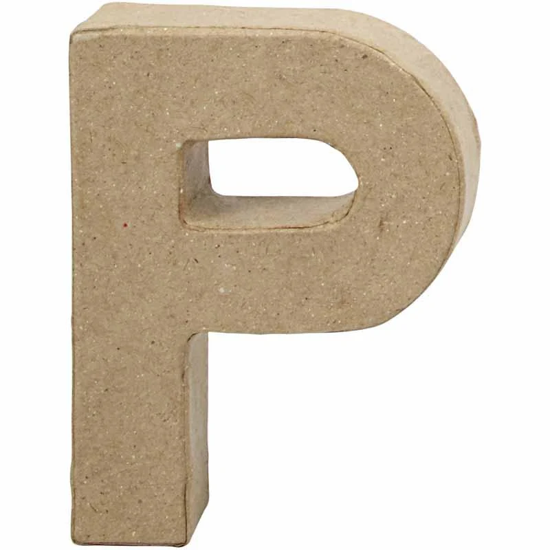 Pappbokstav, P, H: 10 cm, B: 7,7 cm, tjocklek 1,7 cm, 1 st. [HOB-26654]