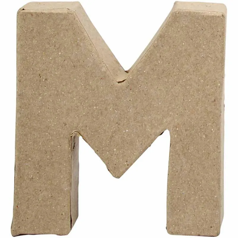 Pappbokstav, M, H: 10 cm, B: 9 cm, tjocklek 1,7 cm, 1 st. [HOB-26651]