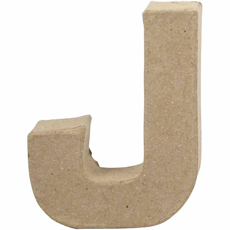 Pappbokstav, J, H: 10 cm, B: 8 cm, tjocklek 1,7 cm, 1 st. [HOB-26648]