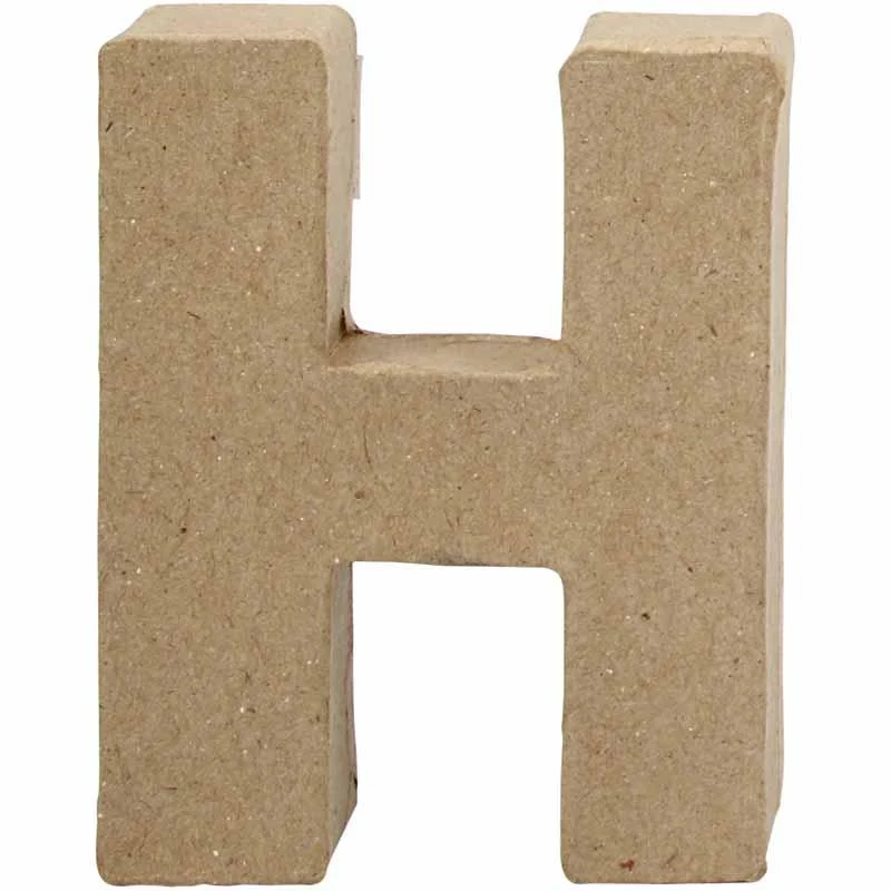 Pappbokstav, H, H: 10 cm, B: 7,6 cm, tjocklek 1,7 cm, 1 st. [HOB-26646]